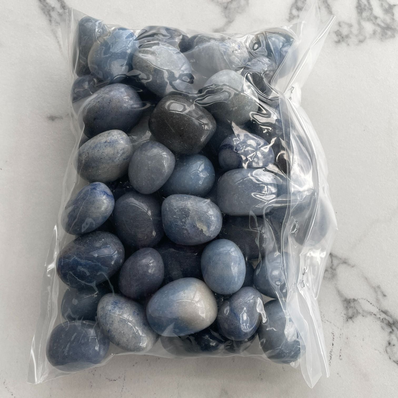 Blue Quartz Tumbled 1KG - QA/B Blue Quartz Tumbled 1KG - QA/B